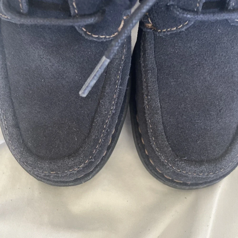 Clarks Womens 15260 Chukka Lace Up Navy Blue Suede Ankle Boots Size 5M 2015‎